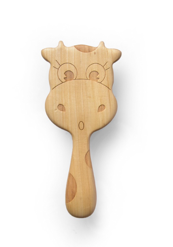 Horsehair Baby Hair Brush (Cow Pattern)