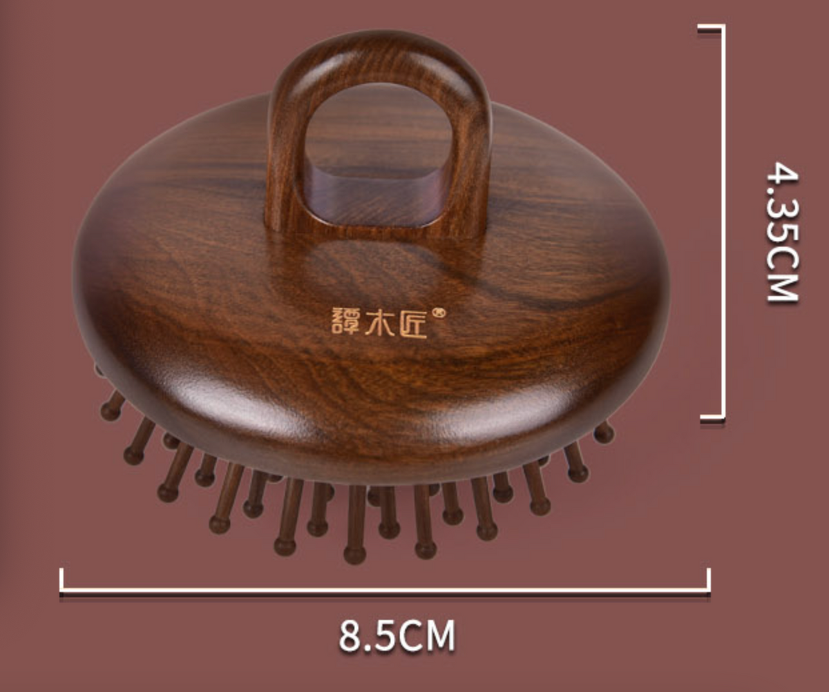 Wooden Cushion Handheld Hair Brush Round Shape